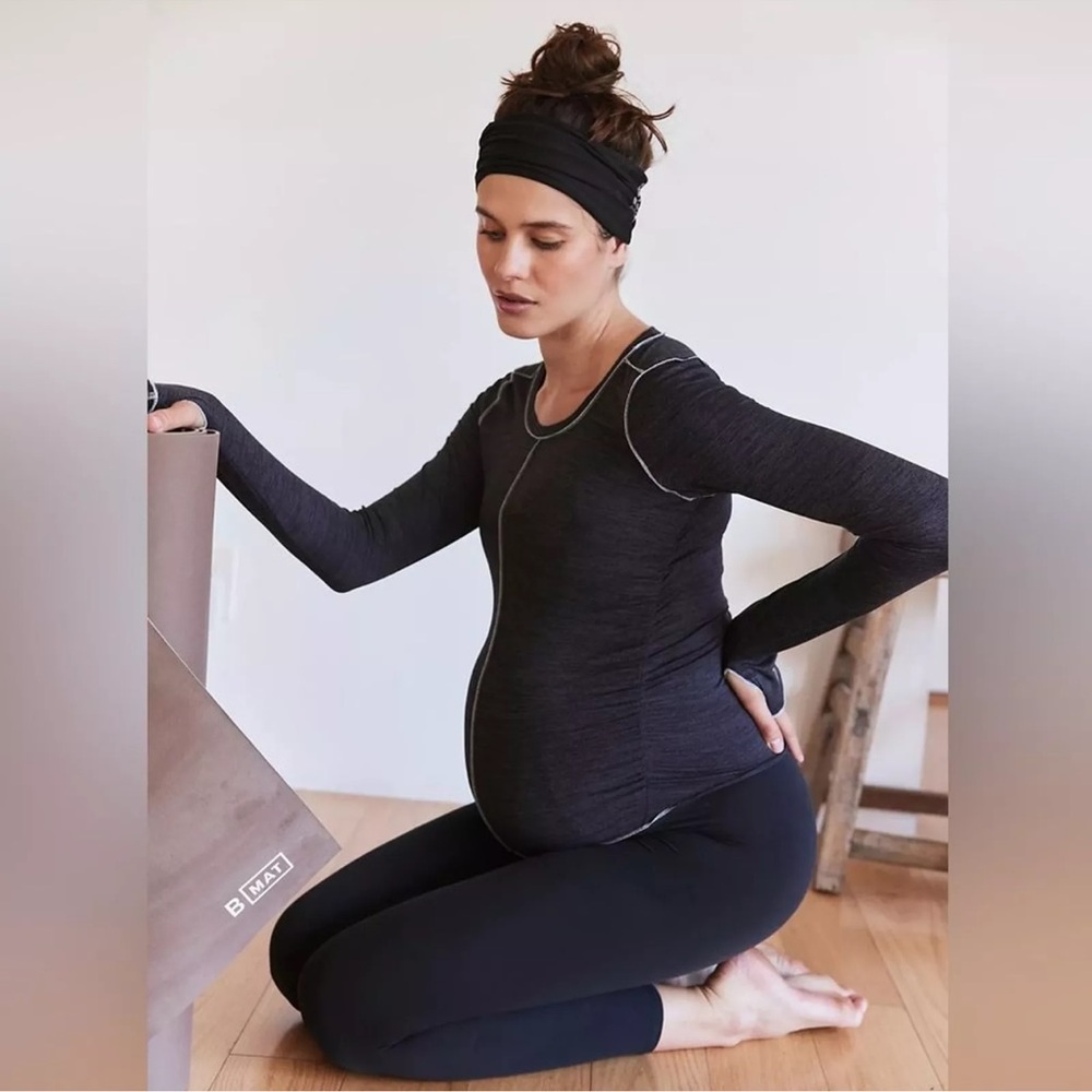 FP Movement by Free People X Hatch Maternity Black Long Sleeve Top NWT